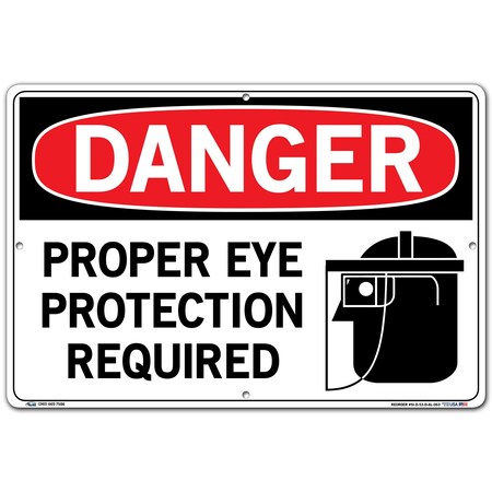 Vestil Sign, Danger, 18.5x12.5", Aluminum, .063, SI-D-53-D-AL-063 SI-D-53-D-AL-063